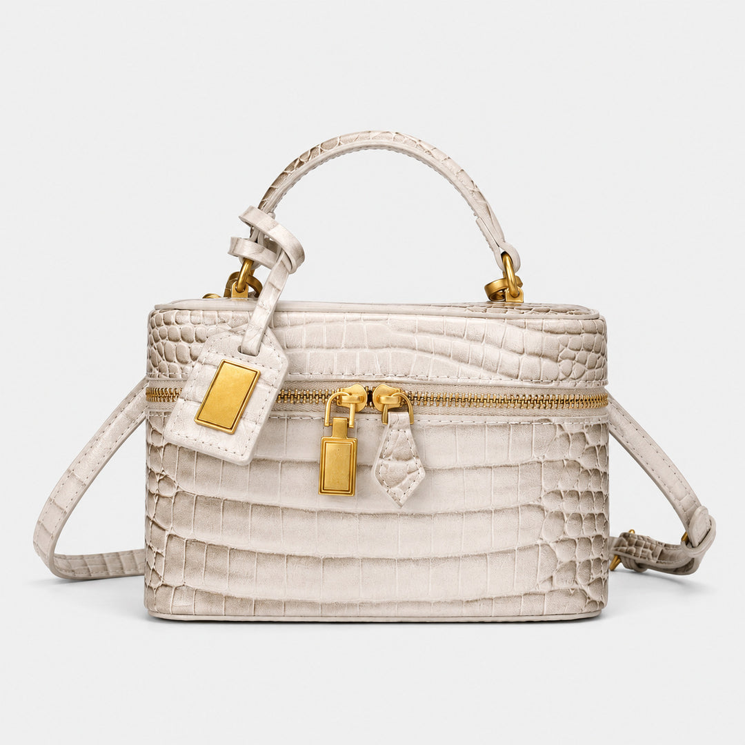 Quilted Leather Handheld Satchel