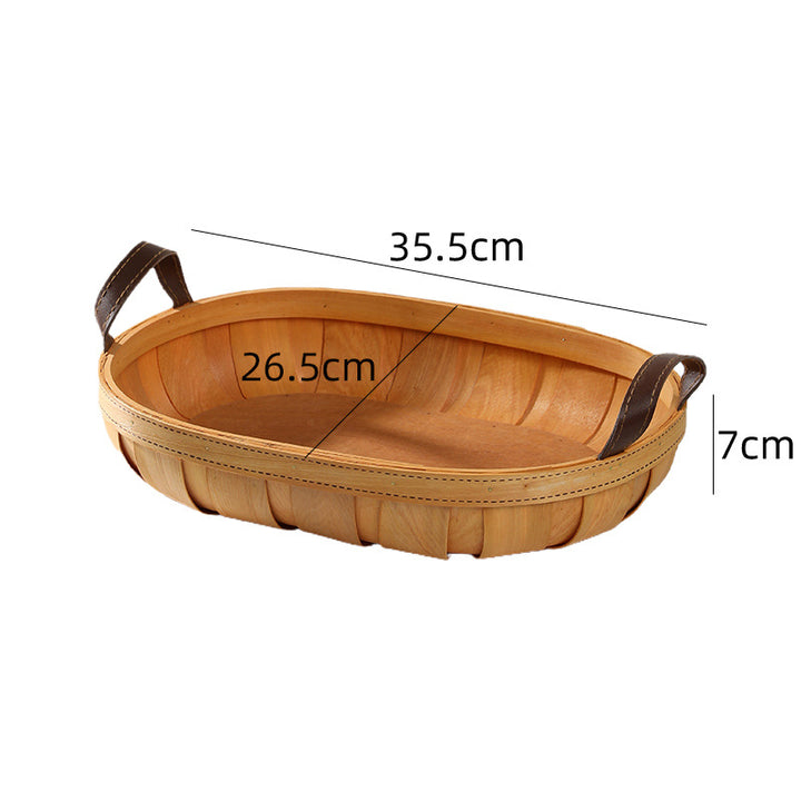 Unisex Handcrafted Basket with Leather Handles Kalsten