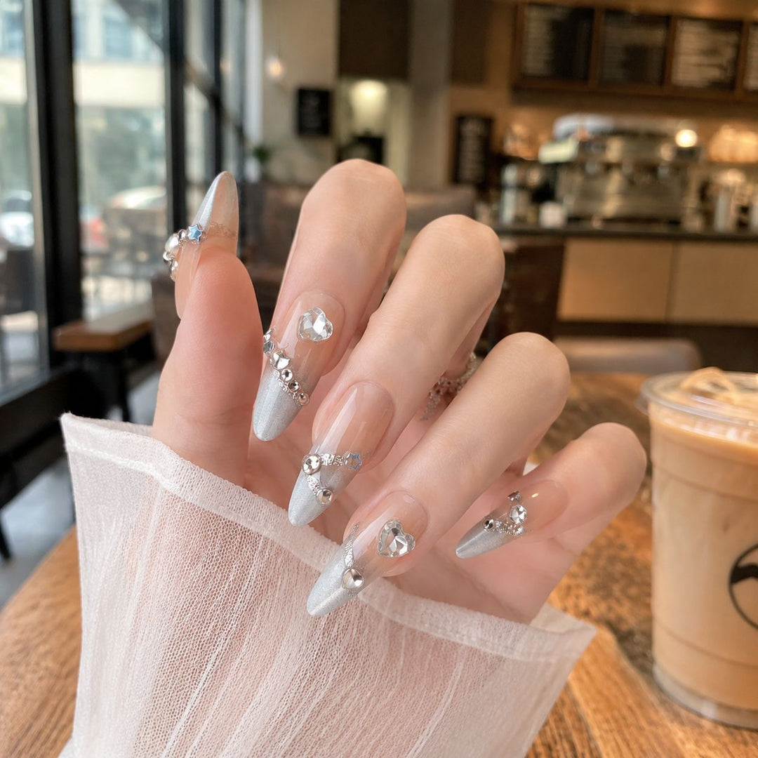 Elegant Rhinestone-Accented Press-On Nails Kalsten