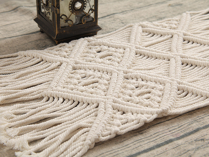 Bohemian Woven Macrame Table Runner Kalsten