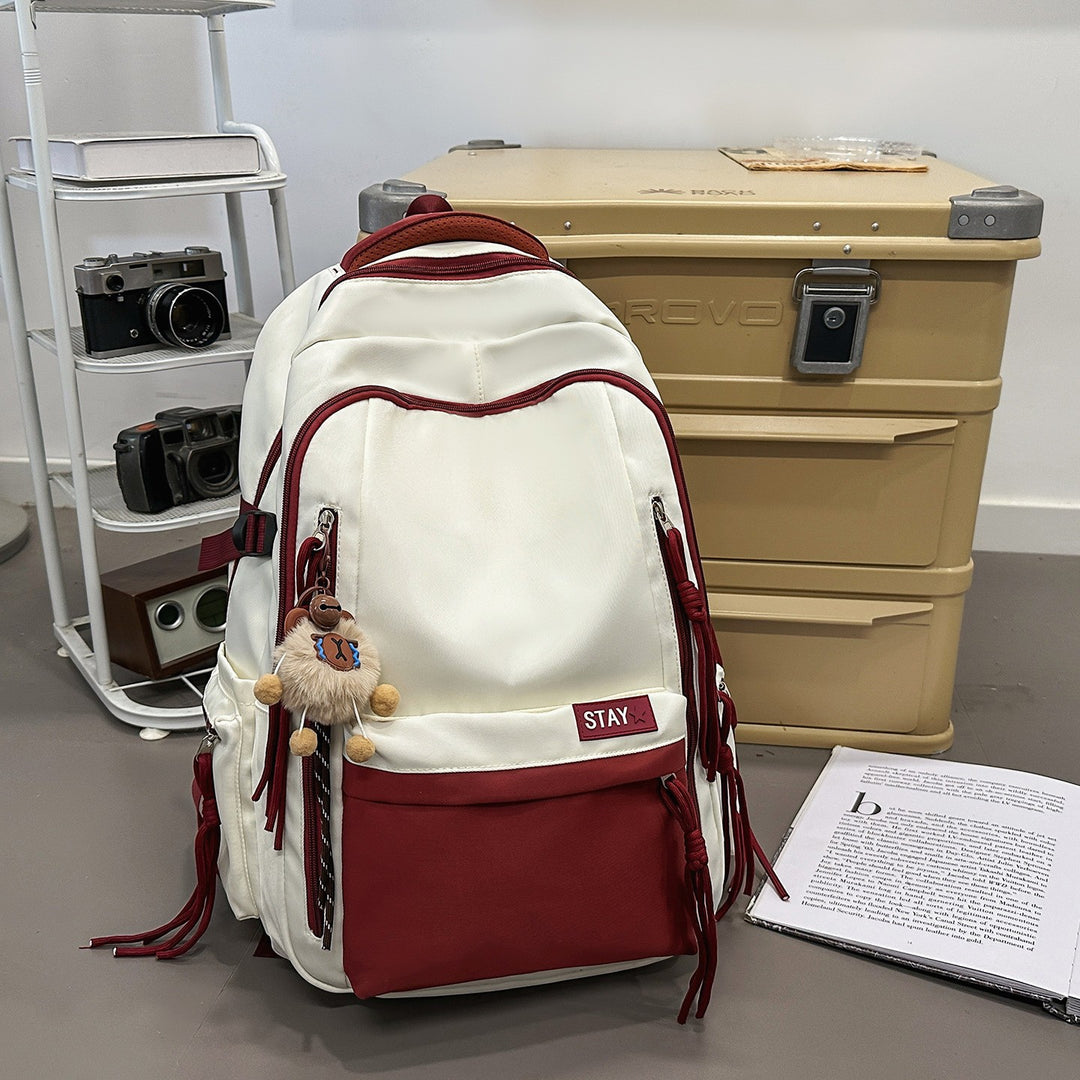 Backpack with Cute Animal Pendant and Practical Compartments Kalsten