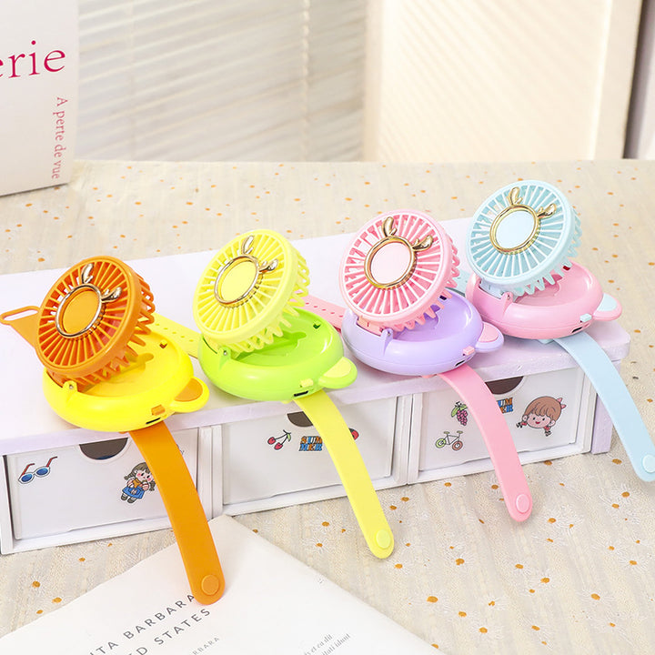 Women's Portable Mini Fan with Integrated Mirror and Spray Function Kalsten