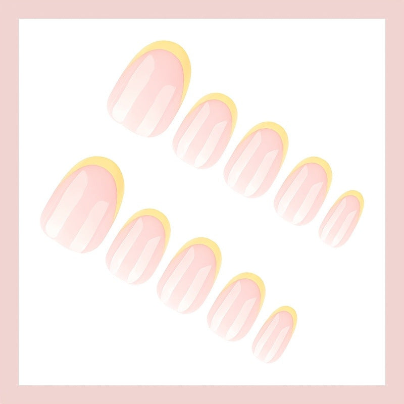 Artificial nail set with elegant French tips and creative accents Kalsten