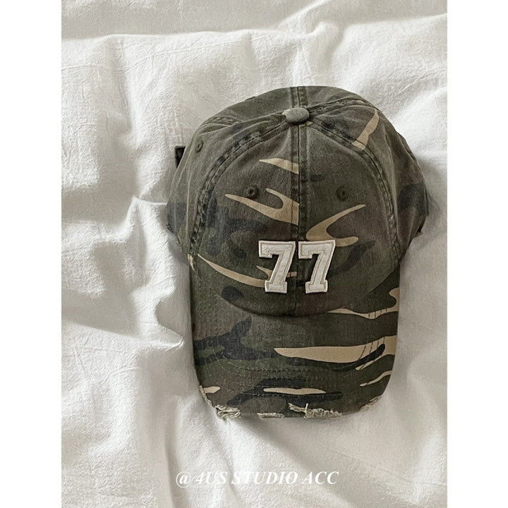 Women's Distressed Camouflage Baseball Cap Kalsten