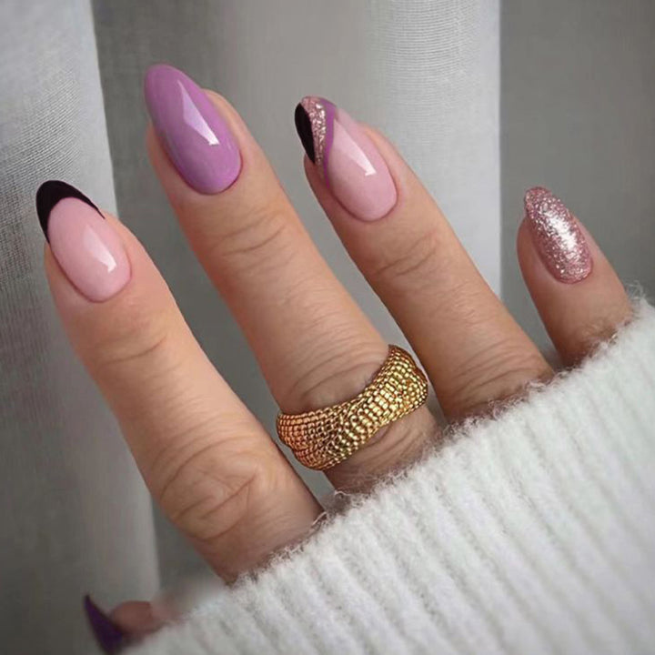 Artistic Heart-Accent Press-On Nail Set Kalsten