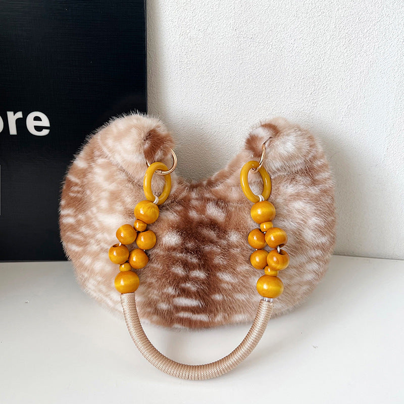 Plush Textured Handheld Handbag