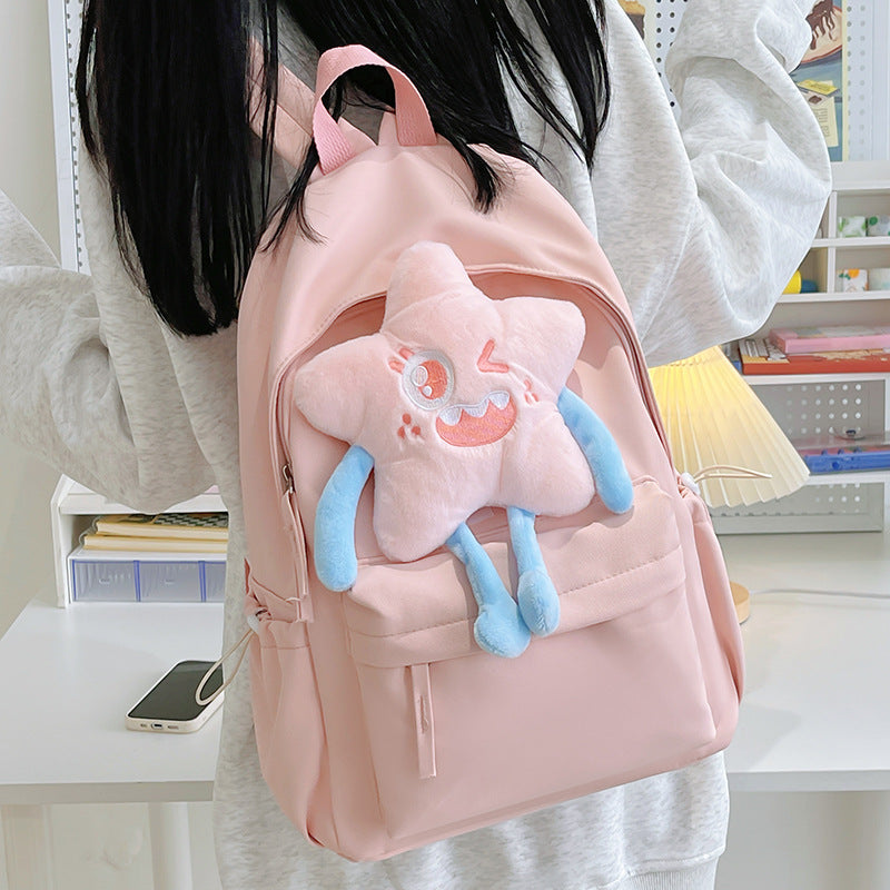 Plush backpack with playful star motif Kalsten