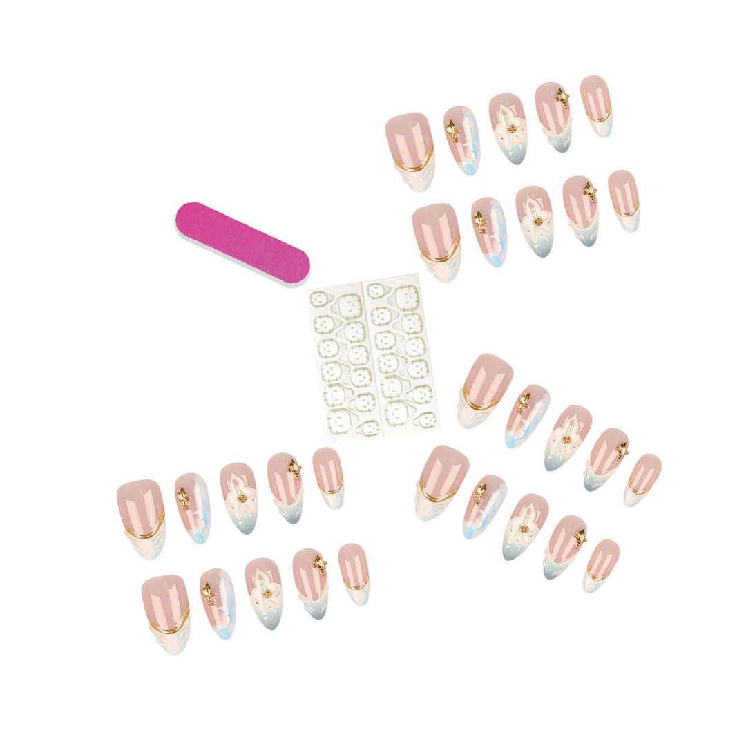 Elegant Decorative Press-On Nail Tips
