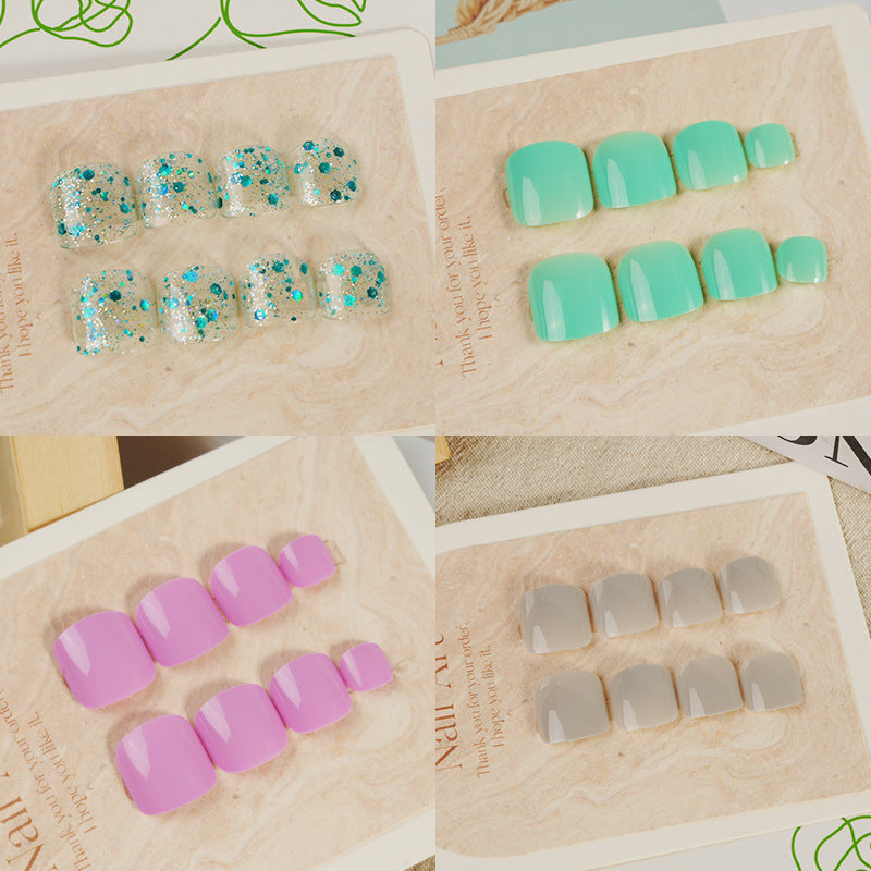 Elegantly Shaped Glossy Press-On Nail Art Set