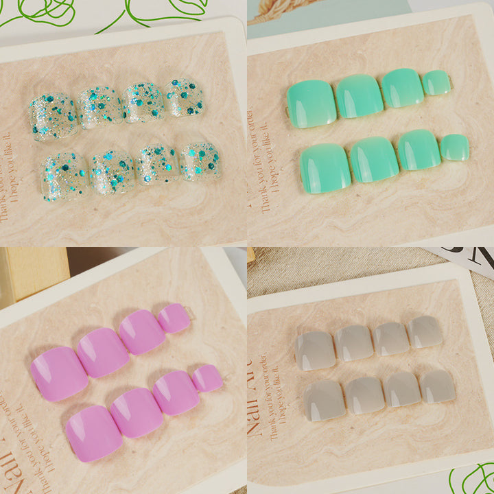 Elegantly Shaped Glossy Press-On Nail Art Set