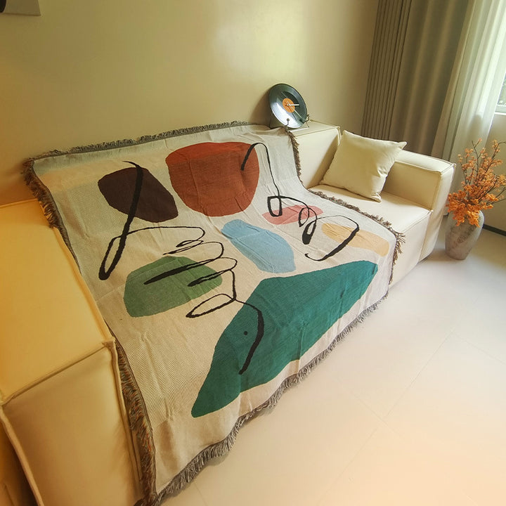 Artistic Geometric Pattern Throw Blanket