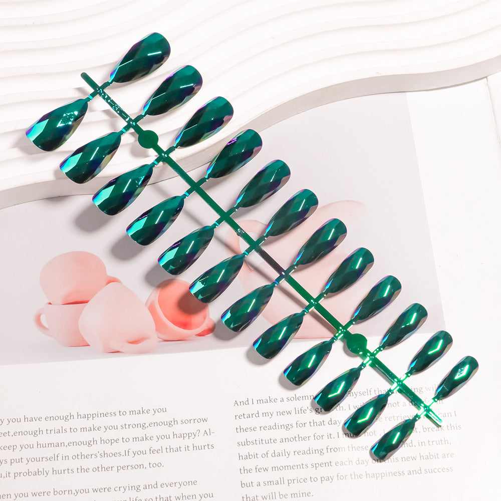 Artistic Press-On Nail Set with Geometric Design Kalsten