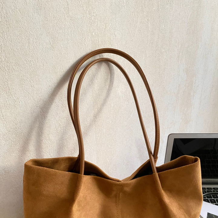 Minimalist Suede Shoulder Tote