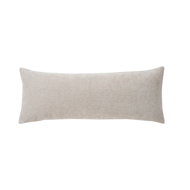 Long rectangular lumbar and neck pillow with textured woven look and concealed zipper Kalsten
