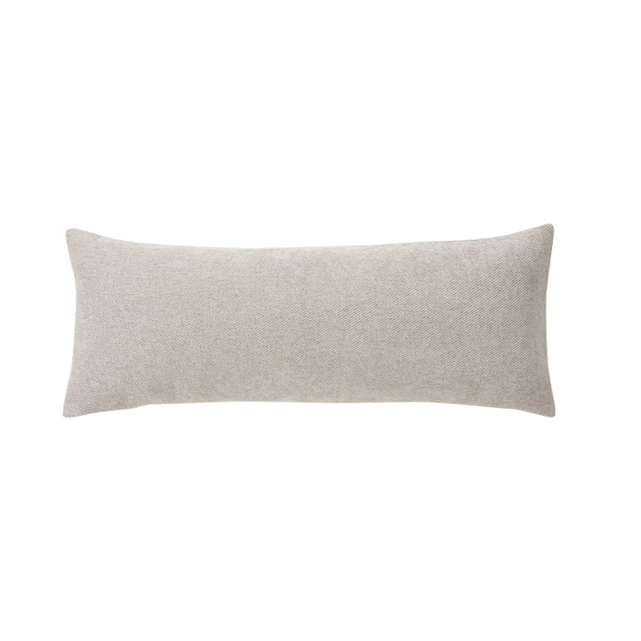 Long rectangular lumbar and neck pillow with textured woven look and concealed zipper Kalsten