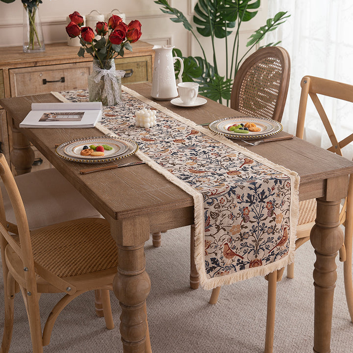 Decorative Floral Tapestry Table Runner