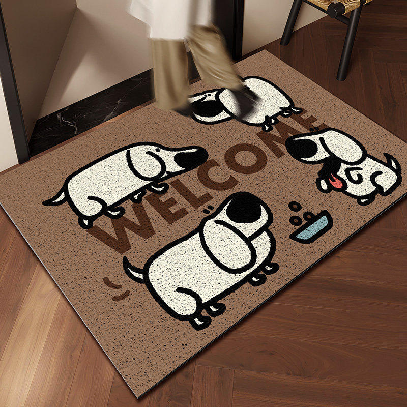 Cartoon Dog Themed Welcome Mat for Door