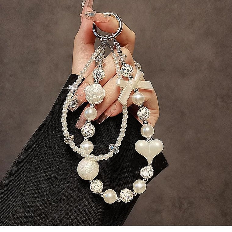 Elegant Pearl Bead Charm Keychain Kalsten