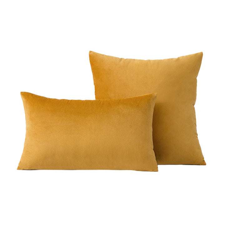 Luxury Velvet Square and Lumbar Decorative Pillow Cover Set with Concealed Zipper and Soft Microfiber Back