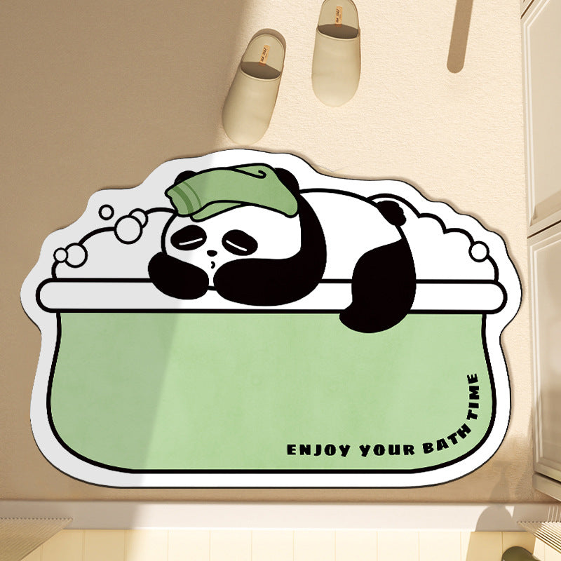 Cartoon Cat-Themed Bath Mat