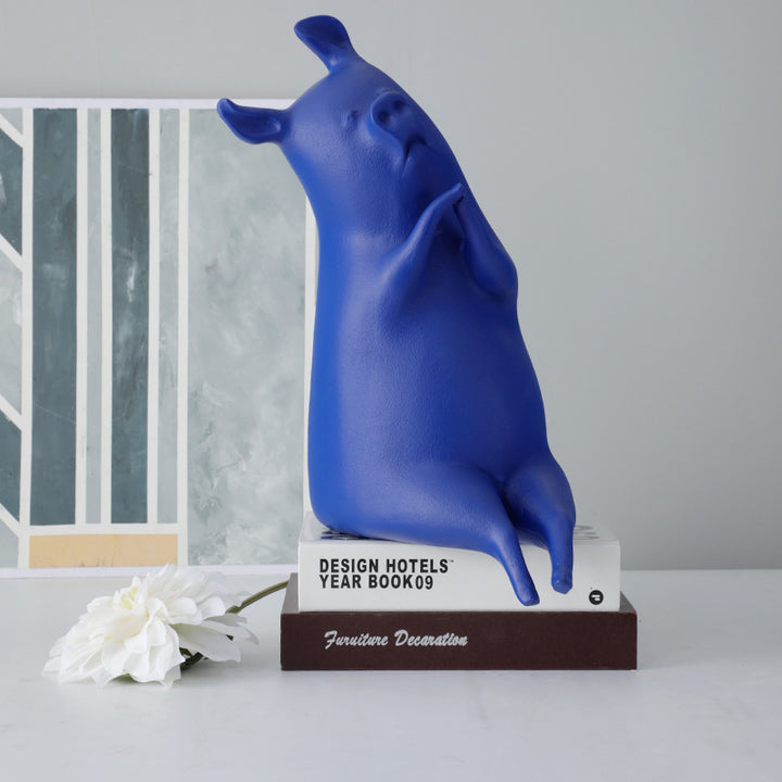 Whimsical Porcelain Pig Sculpture