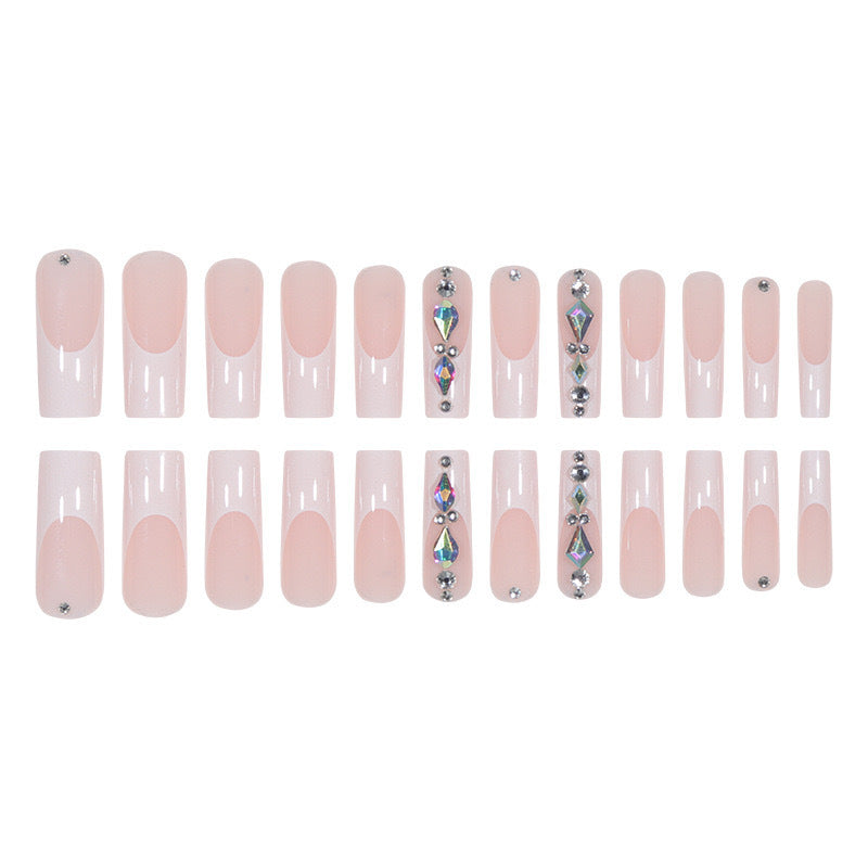Artificial nail set with glamorous rhinestones and 3D decorations Kalsten