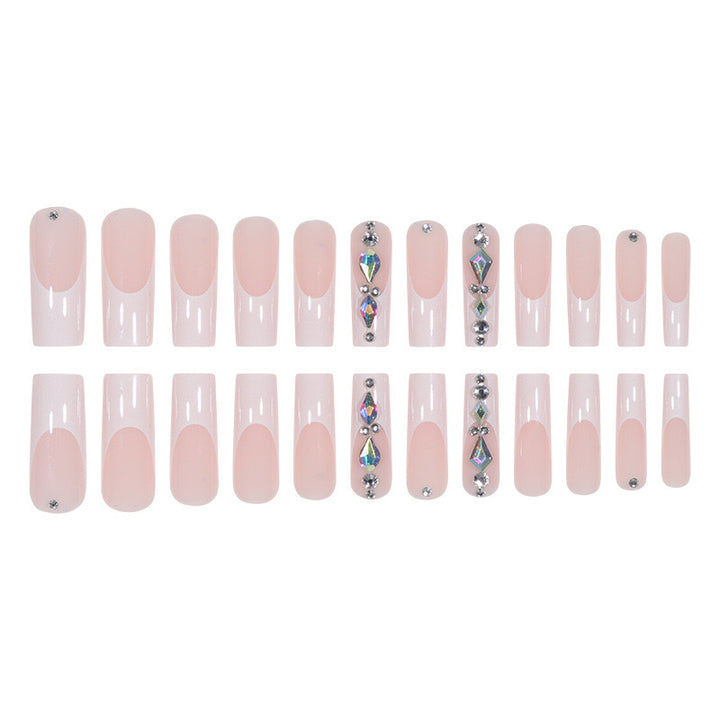 Artificial nail set with glamorous rhinestones and 3D decorations Kalsten