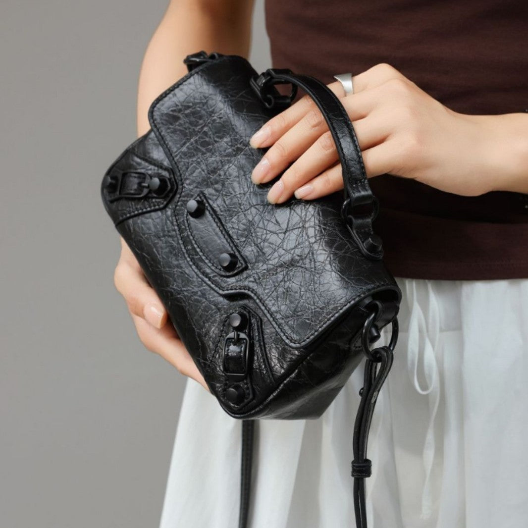 Mini Textured Top-Handle Convertible Crossbody Satchel