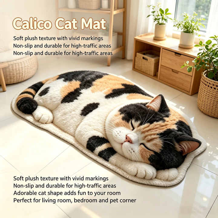 Plush Cat Theme Area Rug