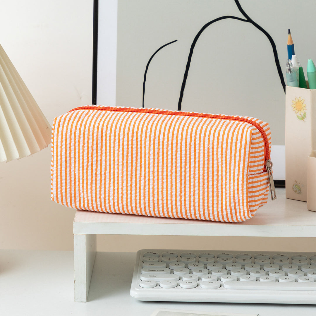 Striped Zippered Pencil Case Bag Kalsten