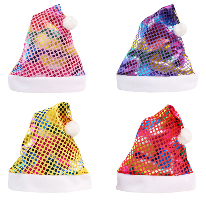 Glittering Christmas hat with plush trim