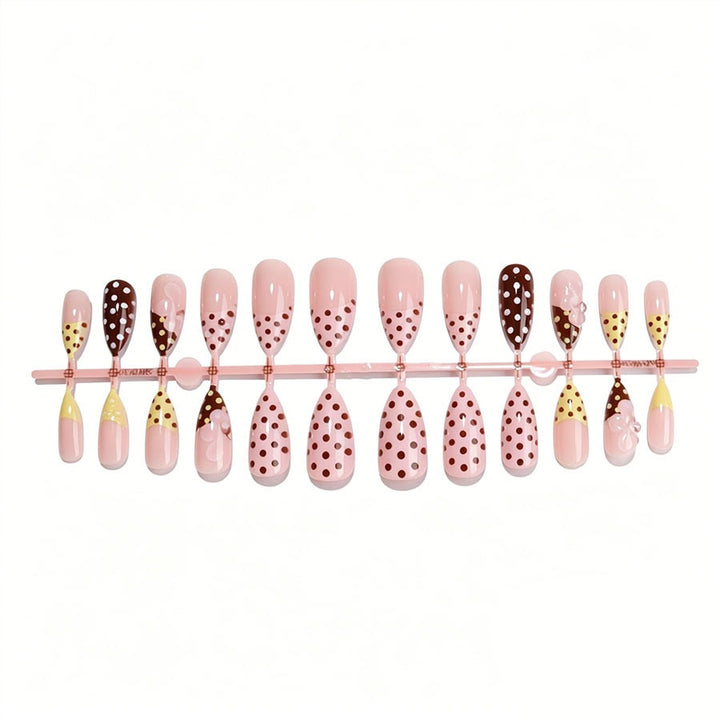 Creative nail art set with floral and polka dot design Kalsten