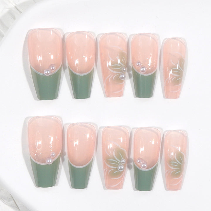 Floral-Design Acrylic Press-On Nails Kalsten