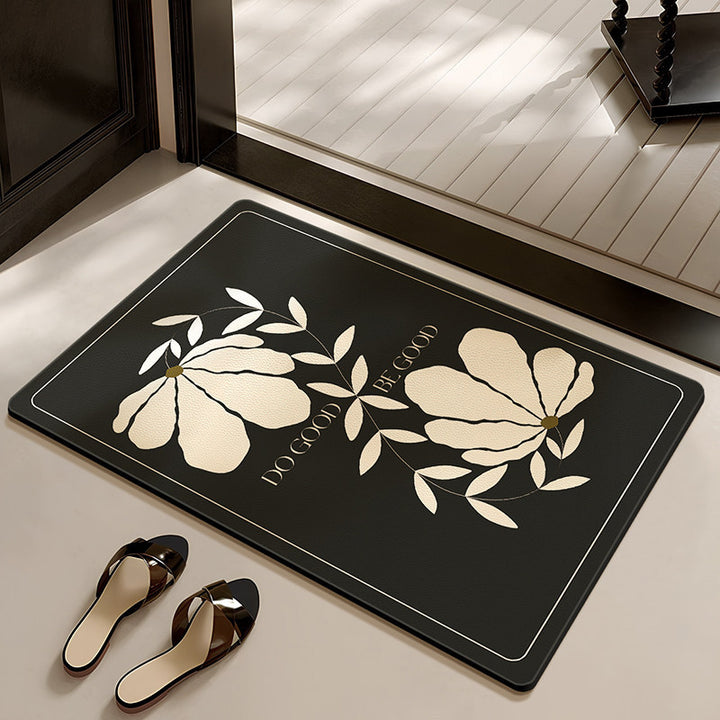Stylish Floral-Themed Bathroom Mat