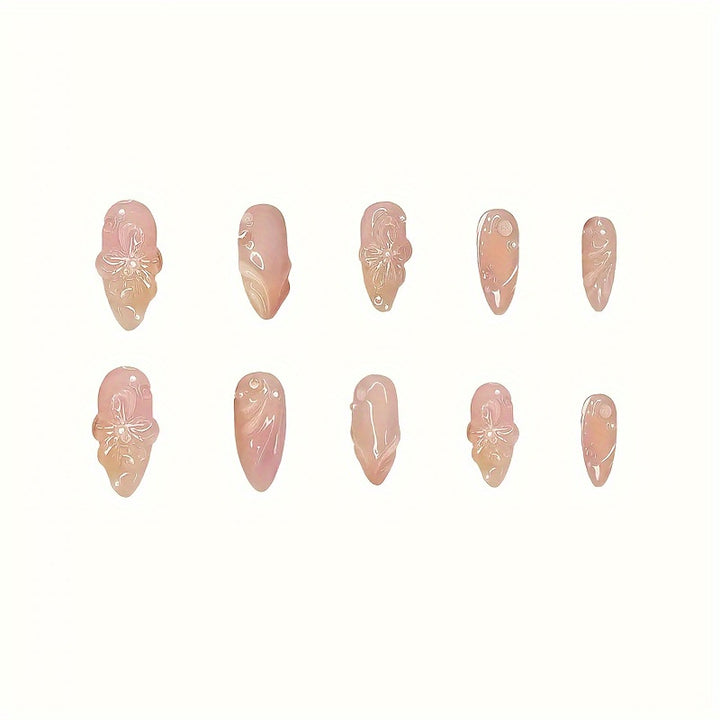 Floral-Themed Press-On Nail Art Kalsten