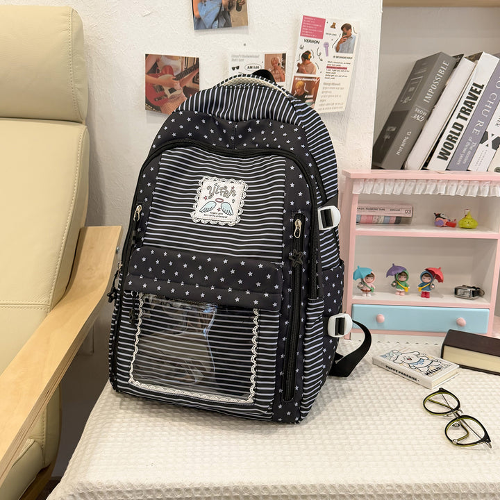 Trendy Striped School Backpack Kalsten