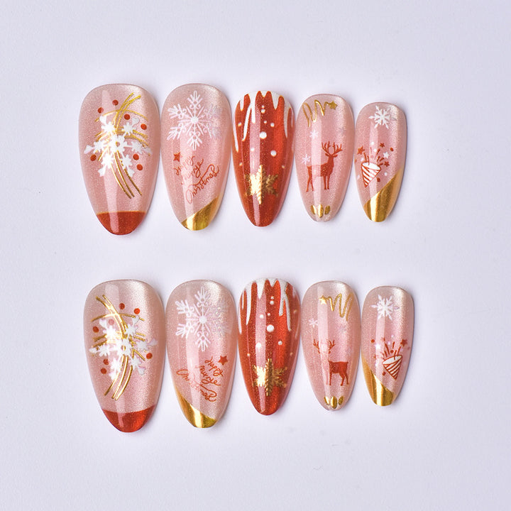 Seasonal Festive Press-On Nail Art Set