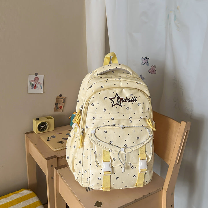 Star-Embellished Casual School Backpack Kalsten