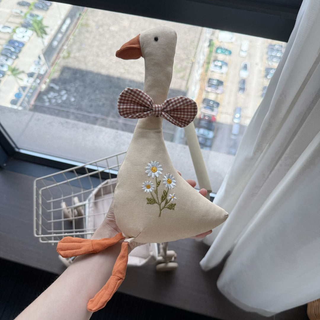 Superhero Linen Mouse Plush Doll with Removable Cape