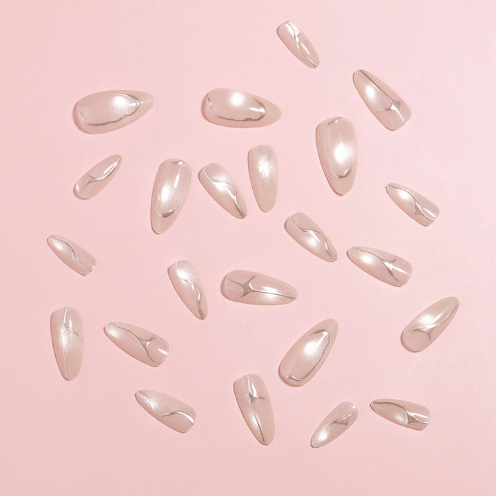 Premium Stiletto Nail Art Set with Chrome Accents Kalsten