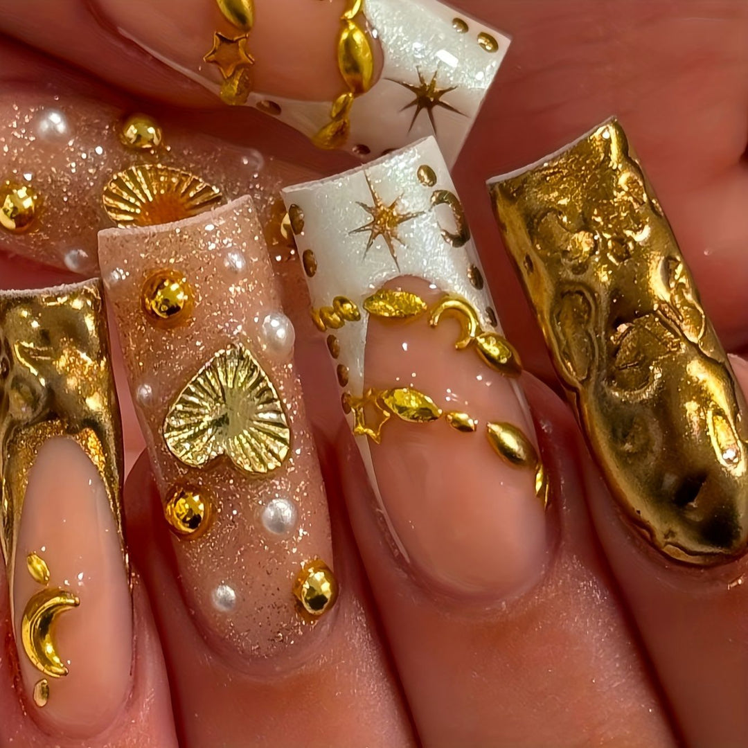 Ornate Gold Decorative Nail Art Kalsten