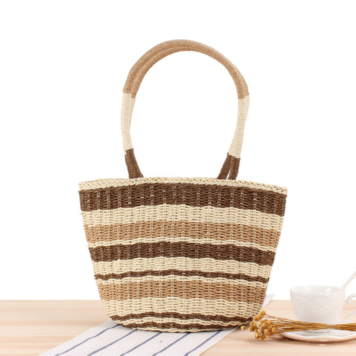 Basket bag with fashionable stripe pattern Kalsten