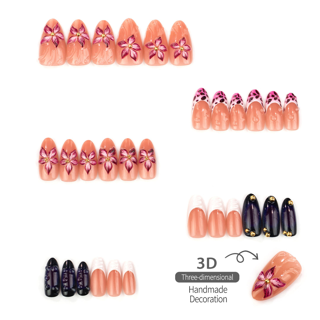 Artistic Floral Press-On Nail Set 1790738682