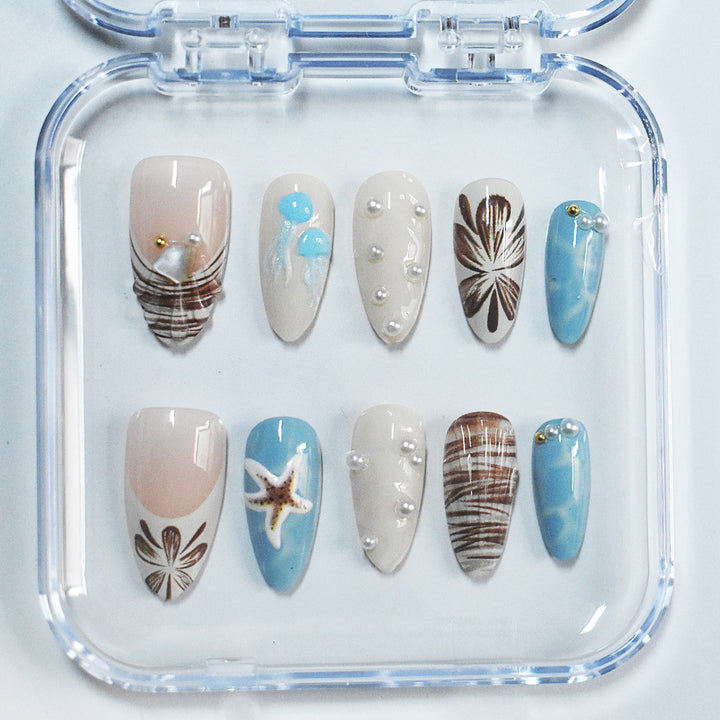 Seashell-Themed Press-On Nail Extensions Kalsten