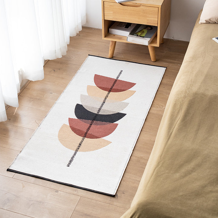 Flat-woven kitchen runner with modern striped pattern and easy-care cotton blend Kalsten