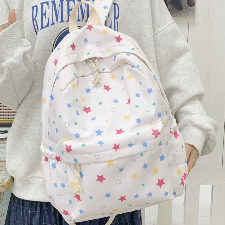 Backpack with Colorful Star Pattern and Practical Organization Compartments Kalsten