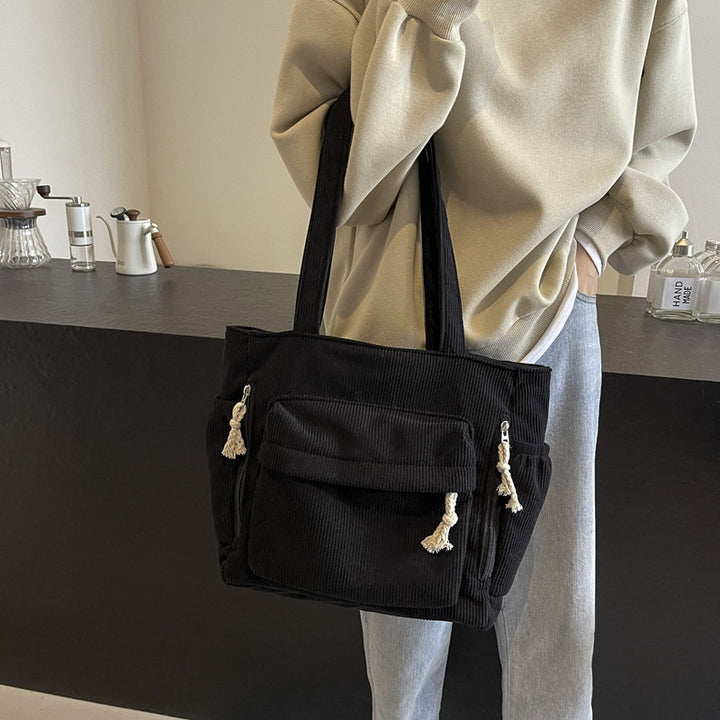 Textured Multi-Pocket Tote Bag Kalsten