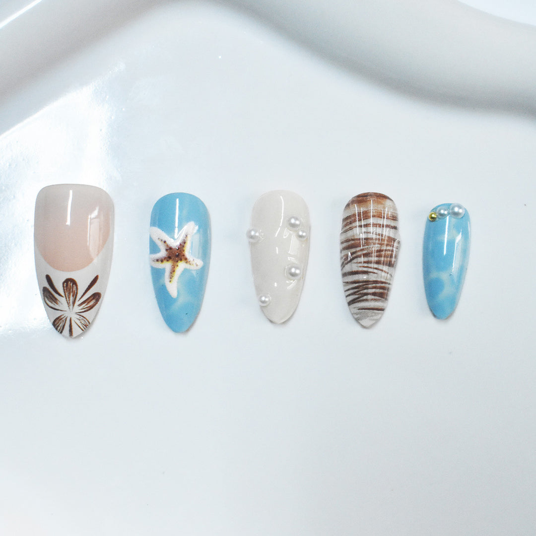 Seashell-Themed Press-On Nail Extensions Kalsten