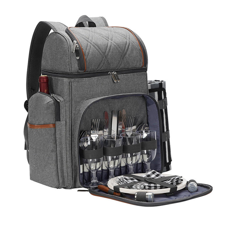 Insulated Picnic Backpack with Dining Set