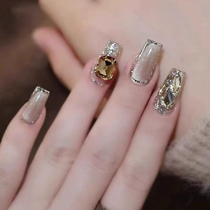 Luxury Crystal-Embellished Press-On Nails Kalsten